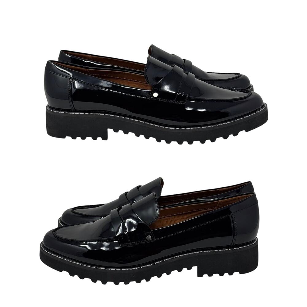 Franco Sarto Women's Cassandra Black Platform Penny Loafers Size 10 - Picture 2 of 10